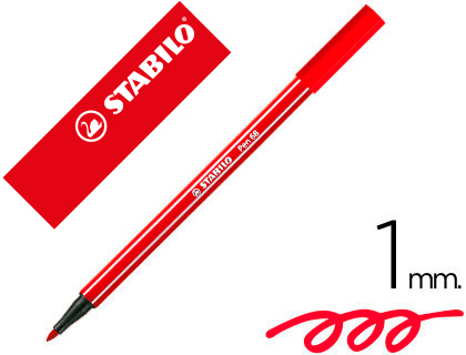 ROTULADOR STABILO ACUARELABLE PEN 68 ROJO CARMIN 1 MM