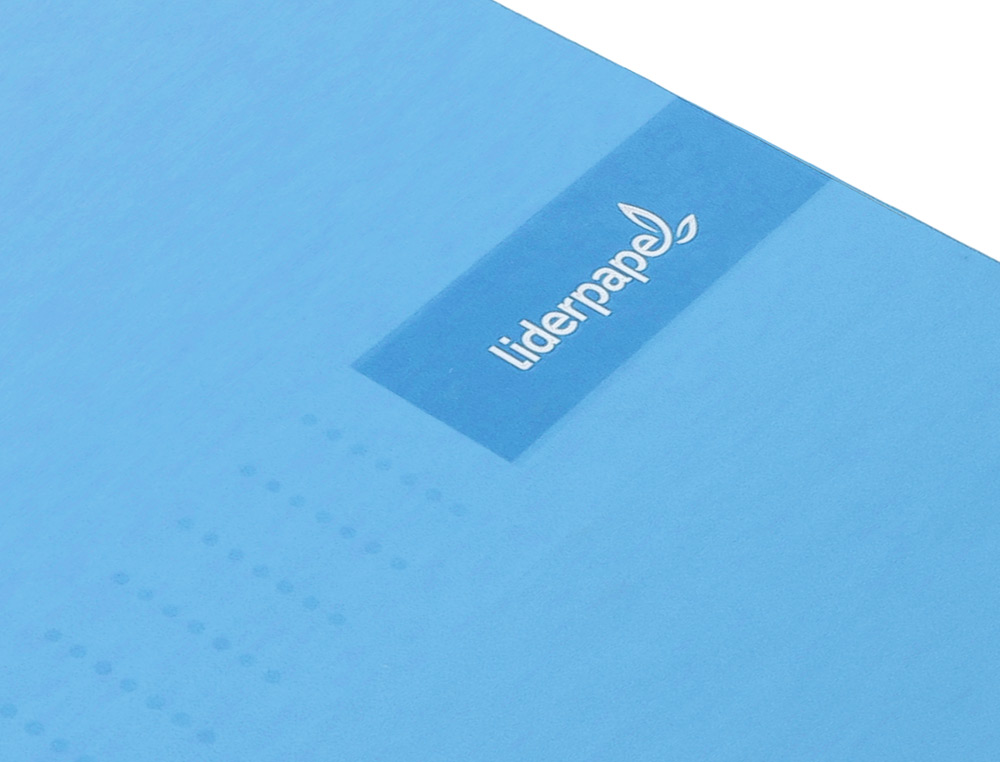 CUADERNO ESPIRAL LIDERPAPEL A4 CRAFTY TAPA FORRADA 80H 90 GR CUADRO 4MM CON MARGEN COLOR CELESTE
