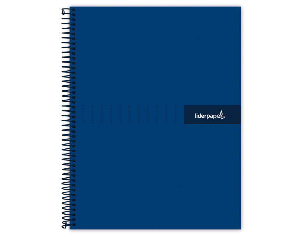 CUADERNO ESPIRAL LIDERPAPEL A4 CRAFTY TAPA FORRADA 80H 90 GR CUADRO 4MM CON MARGEN COLOR AZUL MARINO