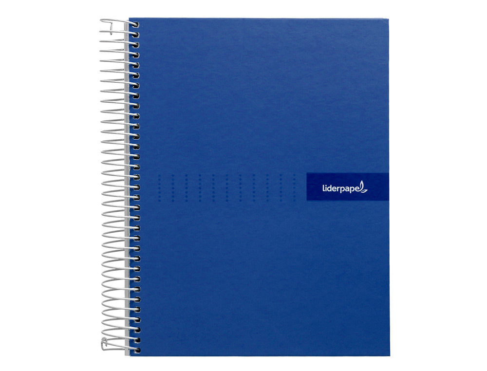 CUADERNO ESPIRAL LIDERPAPEL A4 CRAFTY TAPA FORRADA 80H 90 GR CUADRO 4MM CON MARGEN COLOR AZUL MARINO