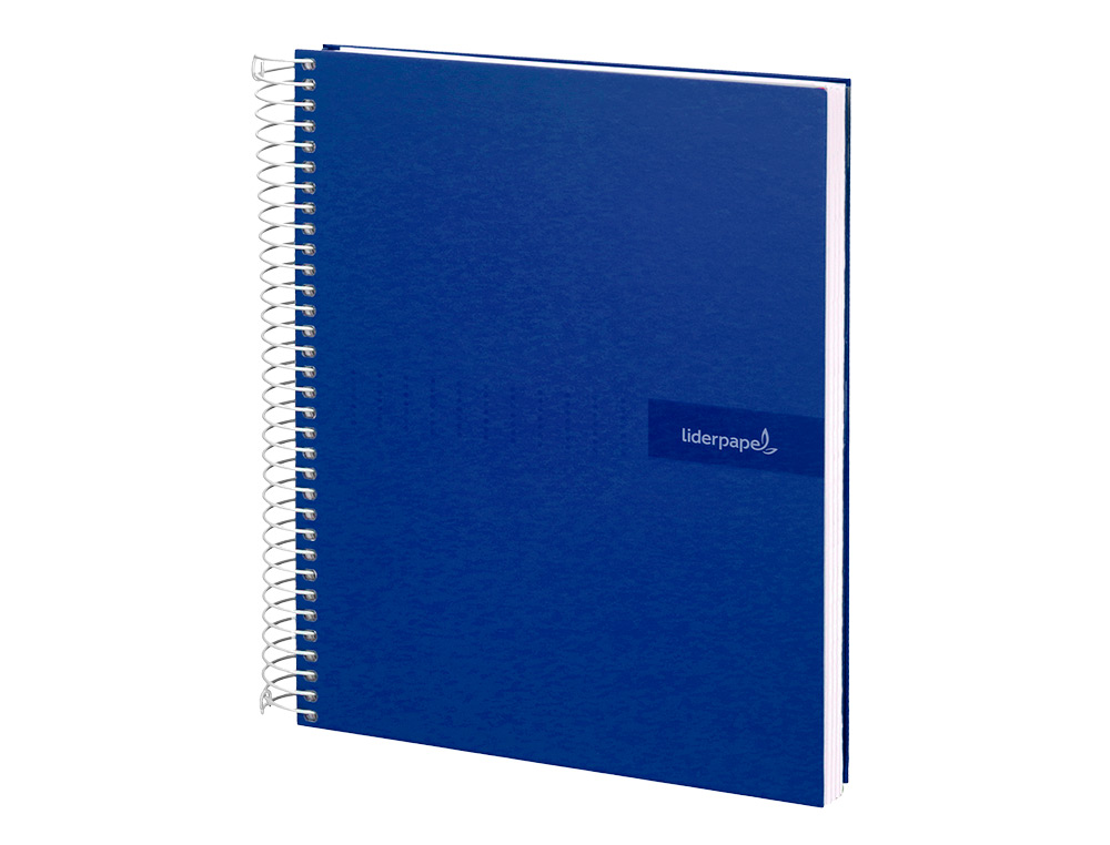 CUADERNO ESPIRAL LIDERPAPEL A4 CRAFTY TAPA FORRADA 80H 90 GR CUADRO 4MM CON MARGEN COLOR AZUL MARINO