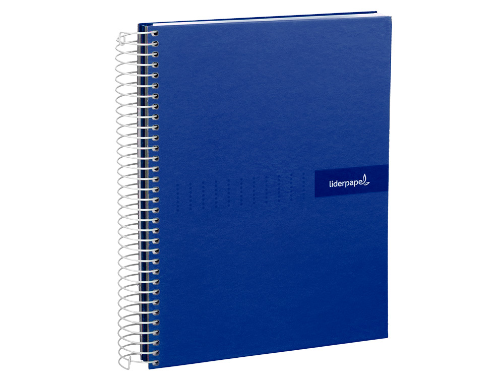 CUADERNO ESPIRAL LIDERPAPEL A4 CRAFTY TAPA FORRADA 80H 90 GR CUADRO 4MM CON MARGEN COLOR AZUL MARINO