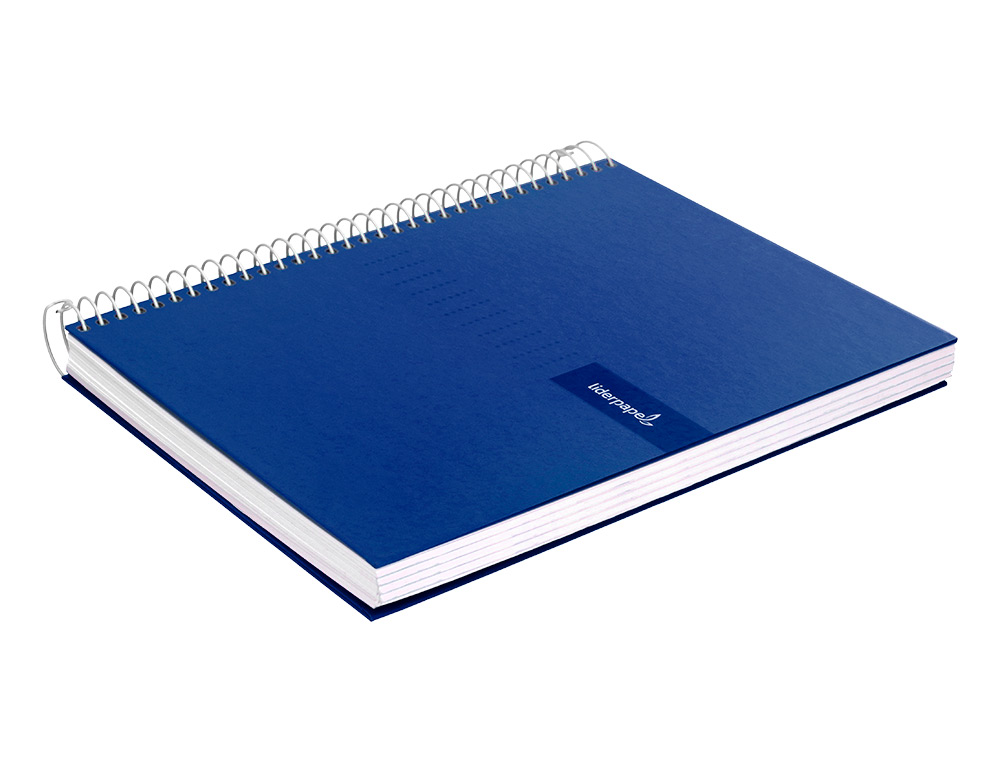 CUADERNO ESPIRAL LIDERPAPEL A4 CRAFTY TAPA FORRADA 80H 90 GR CUADRO 4MM CON MARGEN COLOR AZUL MARINO