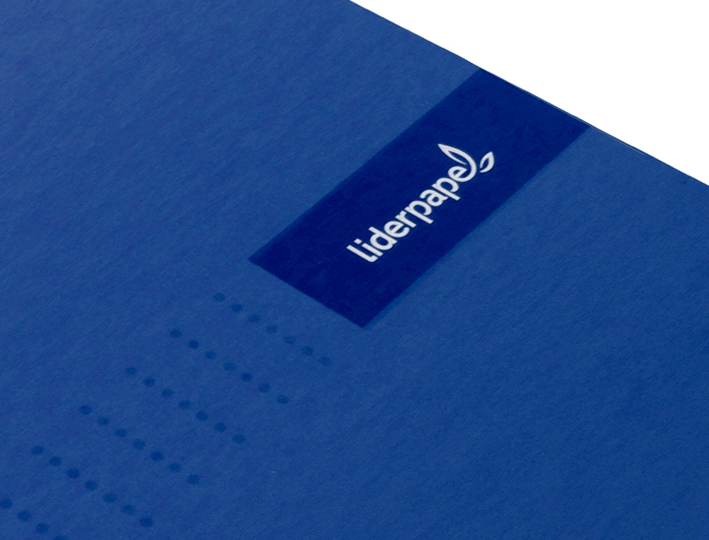 CUADERNO ESPIRAL LIDERPAPEL A4 CRAFTY TAPA FORRADA 80H 90 GR CUADRO 4MM CON MARGEN COLOR AZUL MARINO