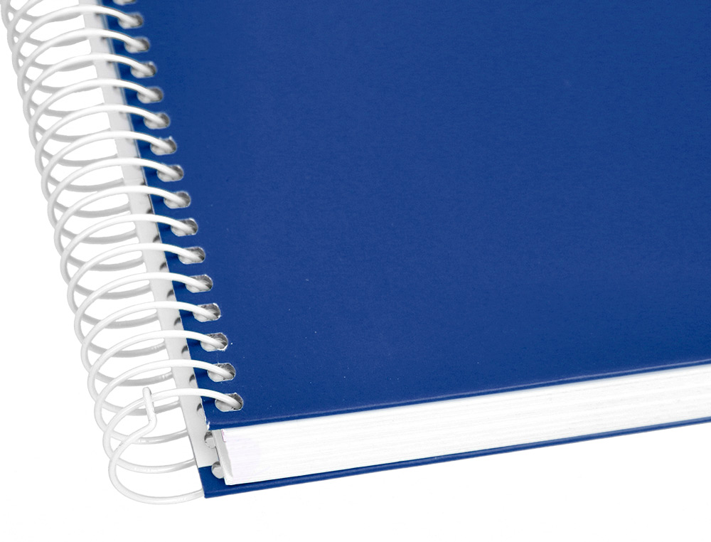 CUADERNO ESPIRAL LIDERPAPEL A4 CRAFTY TAPA FORRADA 80H 90 GR CUADRO 4MM CON MARGEN COLOR AZUL MARINO
