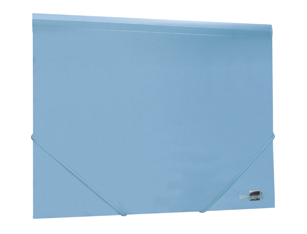 CARPETA LIDERPAPEL GOMAS TRES SOLAPAS POLIPROPILENO DIN A4 COLOR CELESTE OPACO