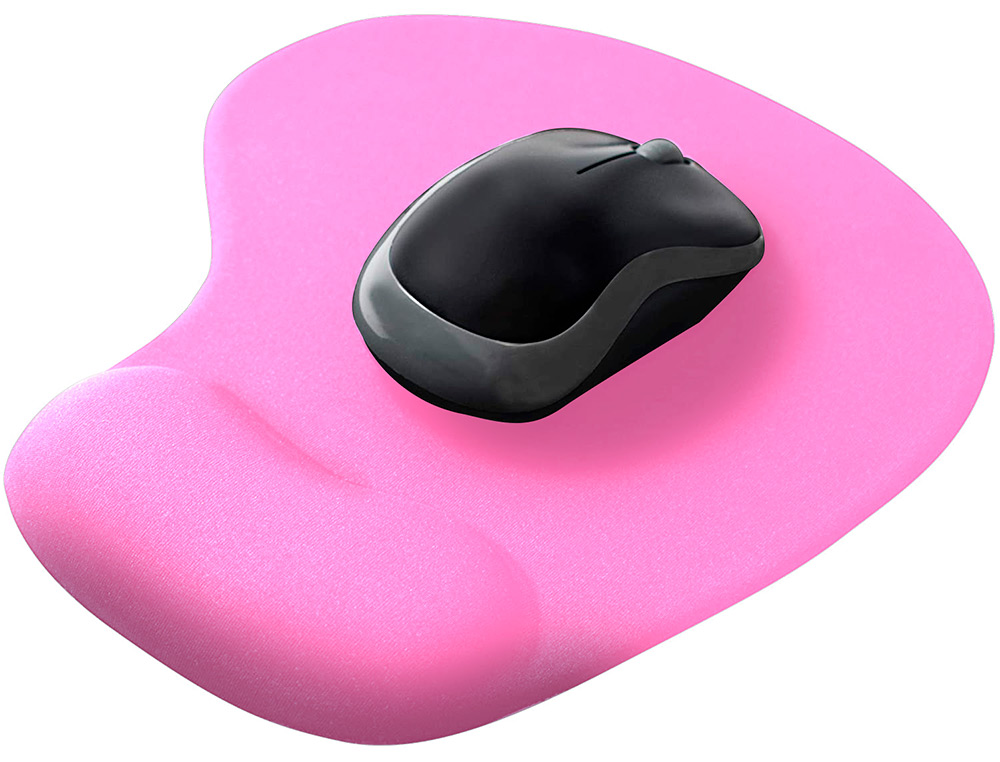 ALFOMBRILLA PARA RATON Q-CONNECT REPOSAMUECAS DE GEL COLOR ROSA 190X230X20 MM