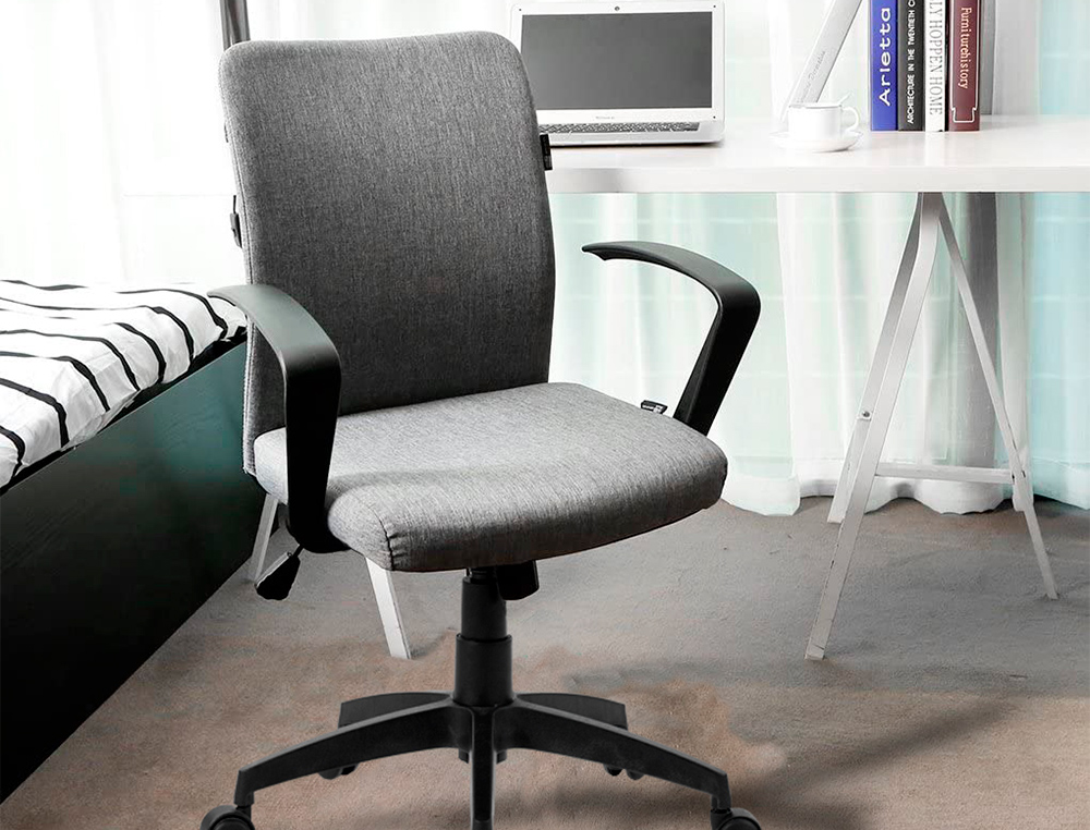 SILLA GIRATORIA Q-CONNECT BASE NYLON REGULABLE EN ALTURA 895+110MM ALTO 580MM ANCHO 550MM PROFUNDIDAD GRIS