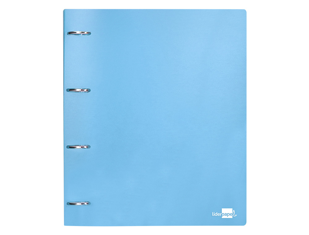 CARPETA LIDERPAPEL 4 ANILLAS MIXTAS 40 MM POLIPROPILENO DIN A4 CELESTE OPACO