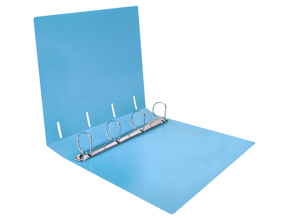 CARPETA LIDERPAPEL 4 ANILLAS MIXTAS 40 MM POLIPROPILENO DIN A4 CELESTE OPACO