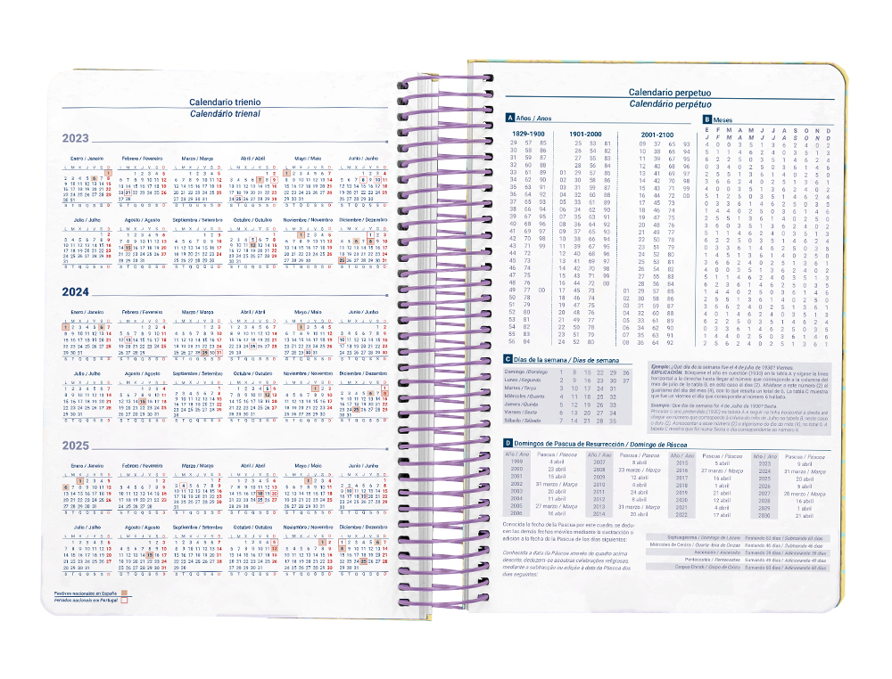 AGENDA ESPIRAL LIDERPAPEL PERISSA A4 2024 DIA PAGINA PAPEL 80 GR DISEO CIRCLE