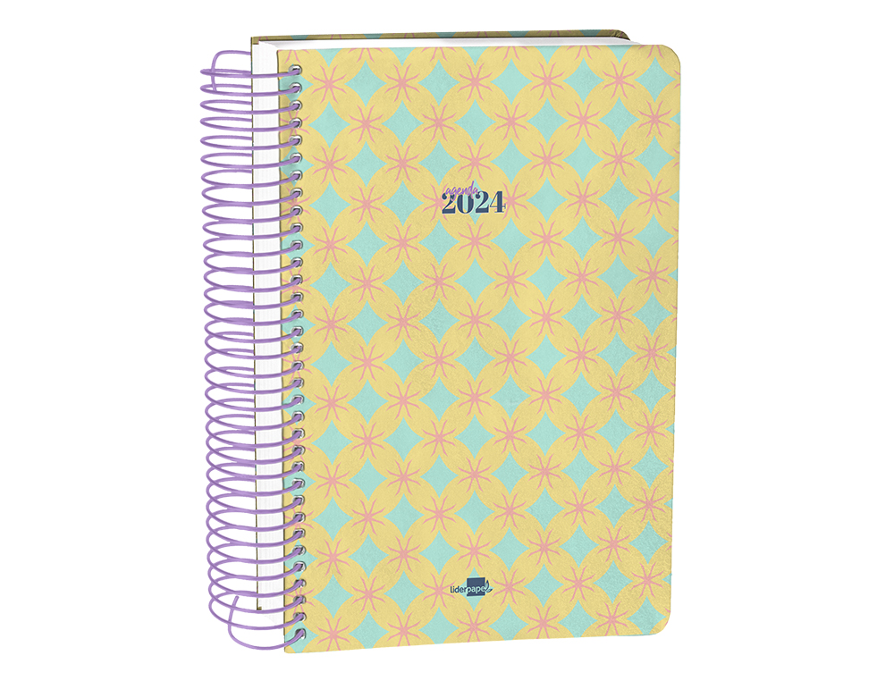 AGENDA ESPIRAL LIDERPAPEL PERISSA A4 2024 DIA PAGINA PAPEL 80 GR DISEO CIRCLE