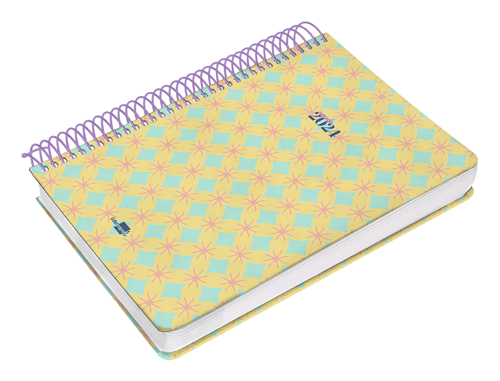 AGENDA ESPIRAL LIDERPAPEL PERISSA A4 2024 DIA PAGINA PAPEL 80 GR DISEO CIRCLE