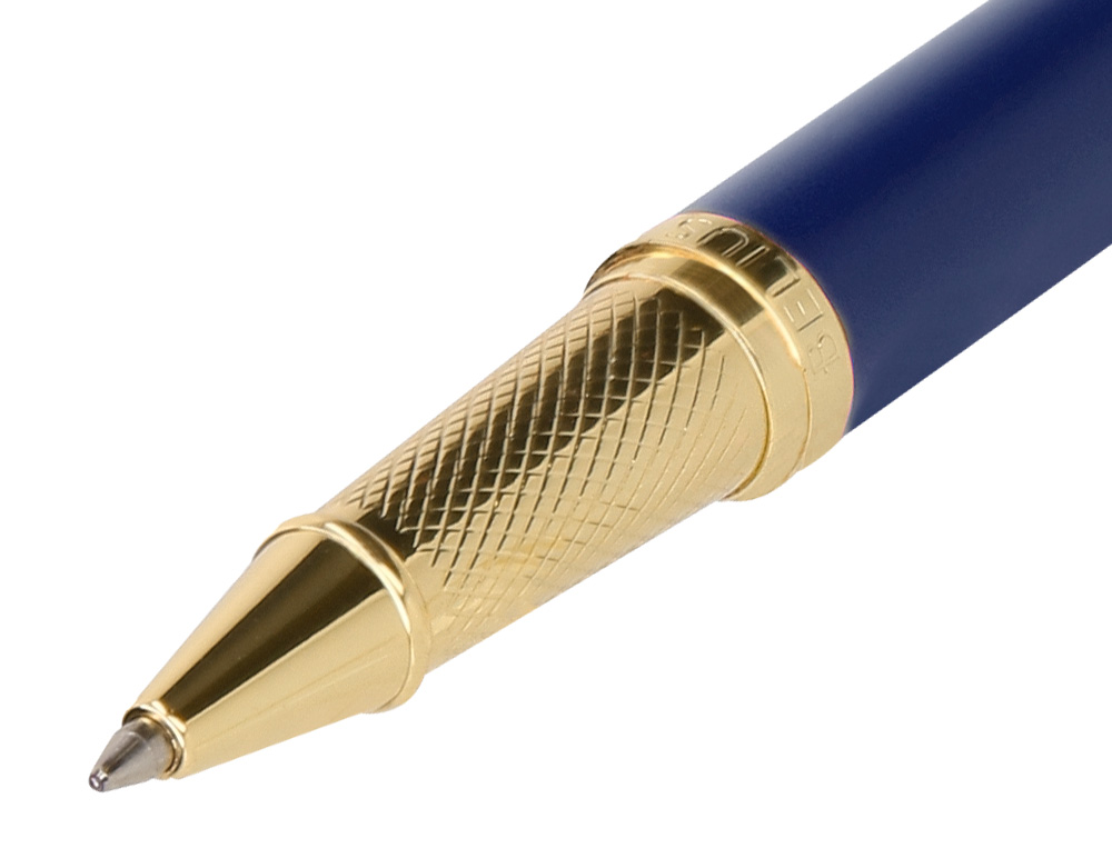 BOLIGRAFO BELIUS SOIREE ALUMINIO COLOR AZUL MARINO Y DORADO TINTA AZUL CAJA DE DISEO
