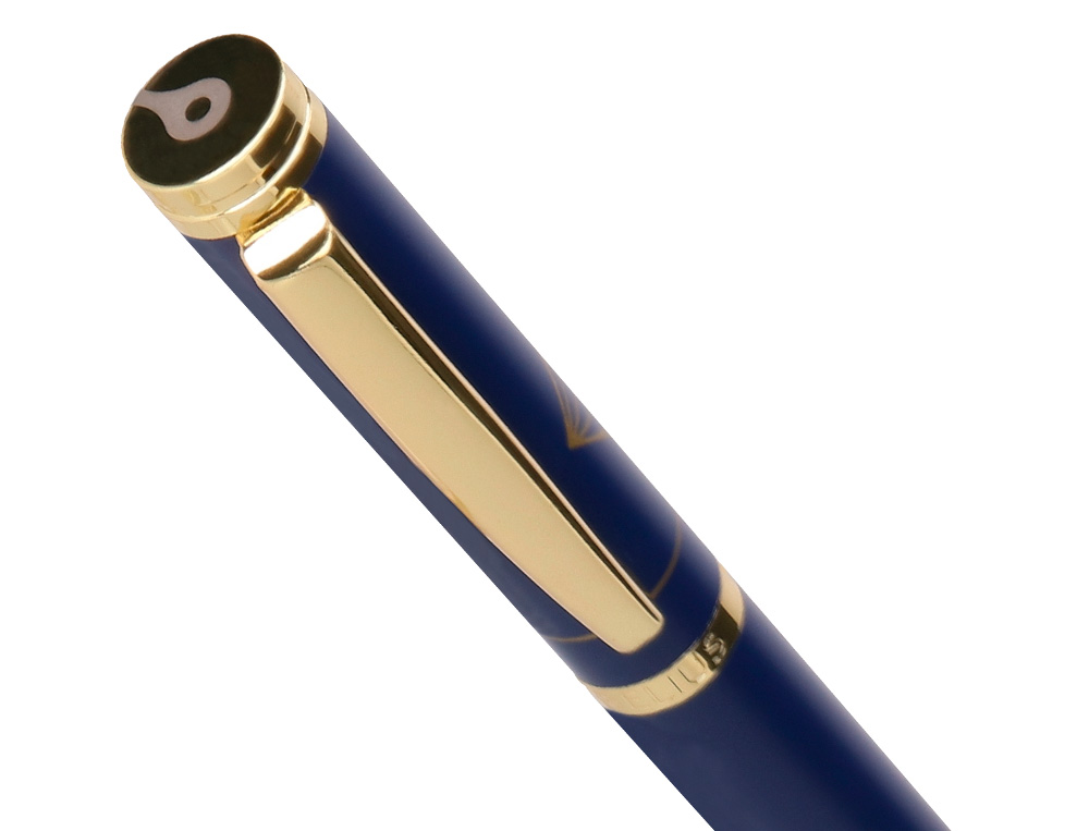 BOLIGRAFO BELIUS SOIREE ALUMINIO COLOR AZUL MARINO Y DORADO TINTA AZUL CAJA DE DISEO