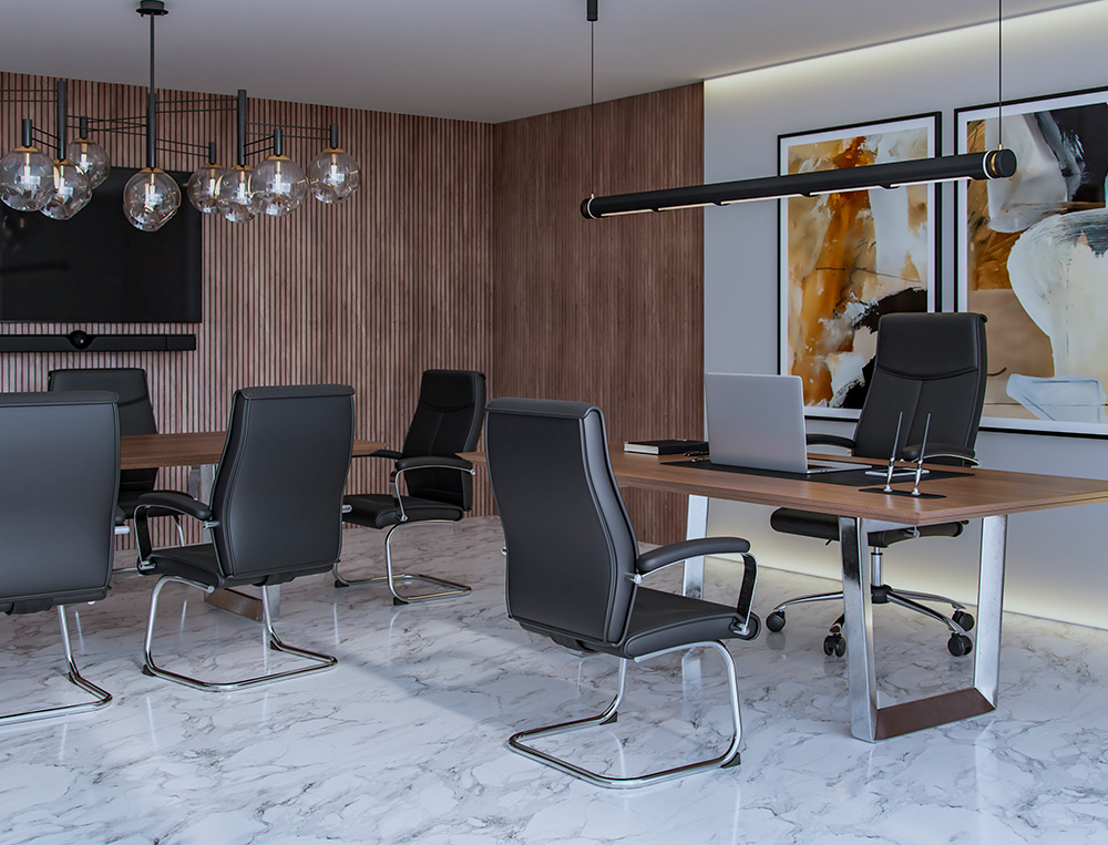 SILLA Q-CONNECT DIRECCION MODE NA SIMIL PIEL BASE METALICA ALT MAX 1210 ANC 630 PROF 650 MM RUEDAS PREMIUM COLOR NEGRO
