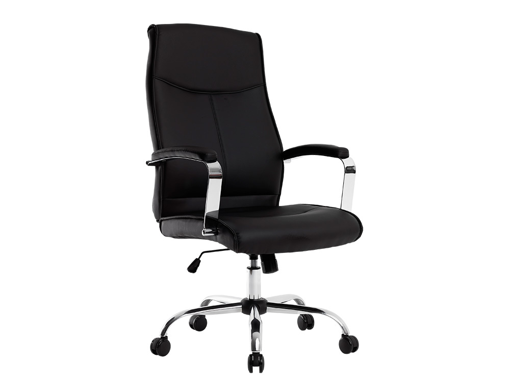 SILLA Q-CONNECT DIRECCION MODE NA SIMIL PIEL BASE METALICA ALT MAX 1210 ANC 630 PROF 650 MM RUEDAS PREMIUM COLOR NEGRO