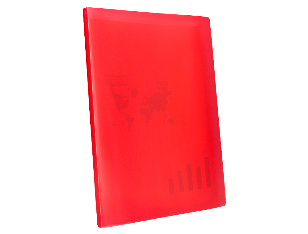 CARPETA LIDERPAPEL ESCAPARATE 47040 20 FUNDAS POLIPROPILENO DIN A4 ROJO TRANSLUCIDO