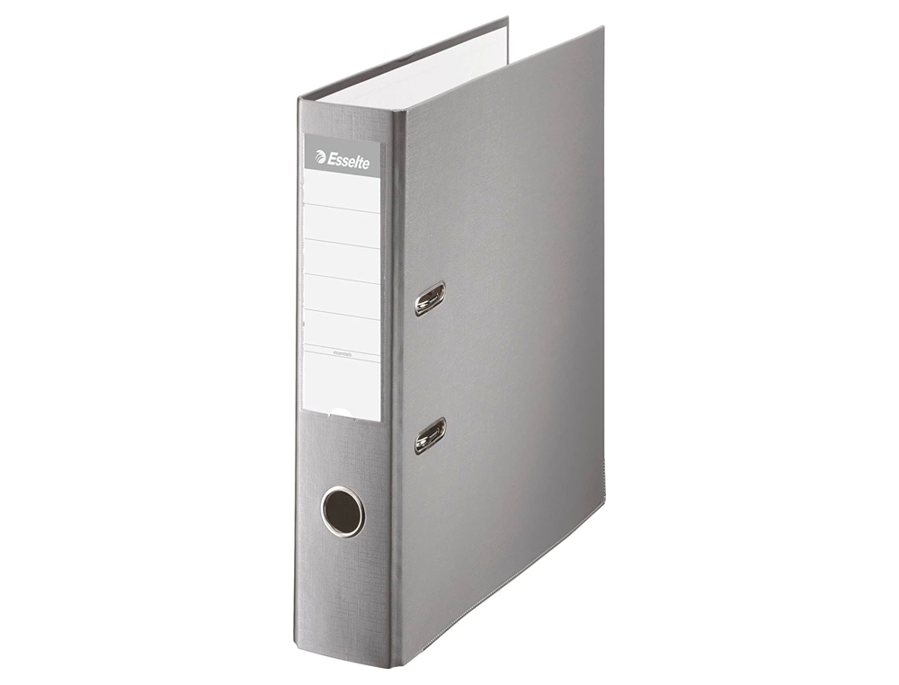ARCHIVADOR DE PALANCA ESSELTE CARTON FORRADO PVC FOLIO LOMO DE 75 MM CON RADO GRIS
