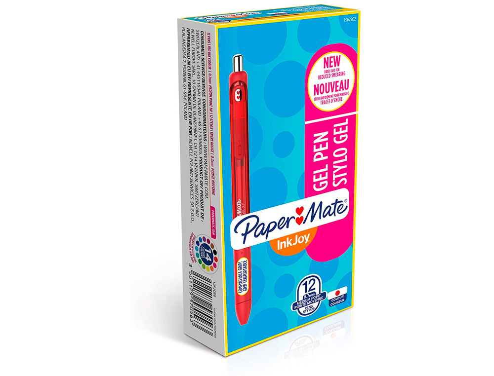 BOLIGRAFO PAPER MATE INKJOY RETRACTIL GEL PEN TRAZO 0,7 MM ROJO