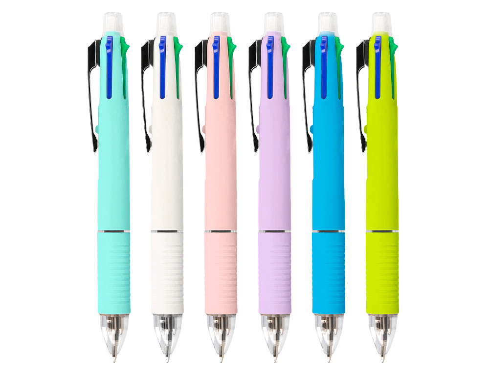 BOLIGRAFO LIDERPAPEL 5 EN 1 AZUL NEGRO ROJO VERDE 0,7M Y PORTAMINAS 0,5MM