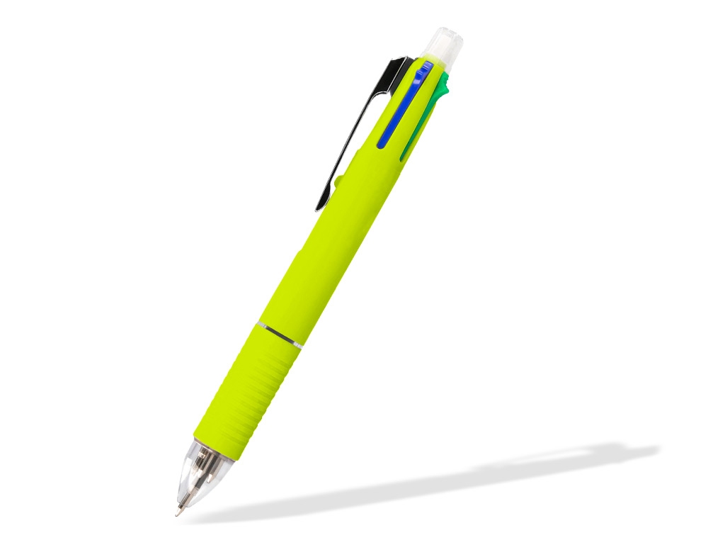 BOLIGRAFO LIDERPAPEL 5 EN 1 AZUL NEGRO ROJO VERDE 0,7M Y PORTAMINAS 0,5MM