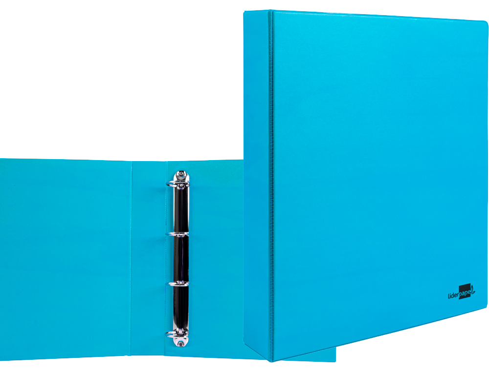 CARPETA DE 4 ANILLAS 40 MM MIXTAS LIDERPAPEL A4 CARTON FORRADO PVC AZUL
