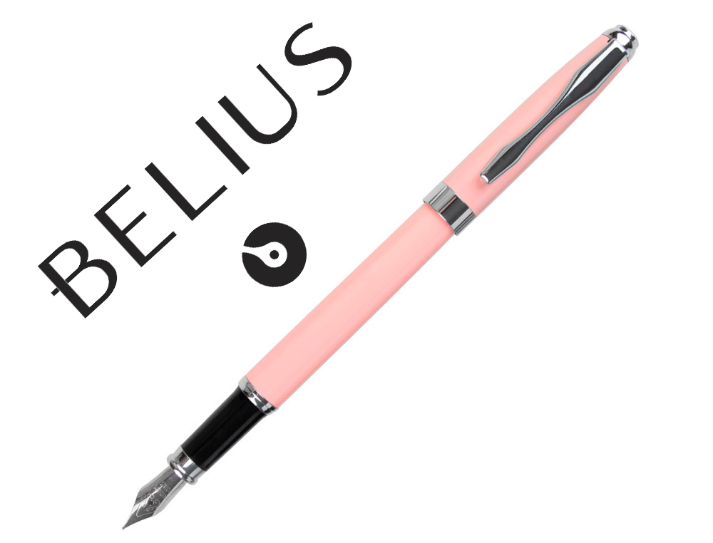 PLUMA BELIUS MARSELLA ROSA TINTA AZUL EN ESTUCHE