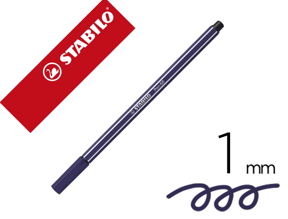 ROTULADOR STABILO ACUARELABLE PEN 68 AZUL PRUSIA PUNTA GRUESA 1MM