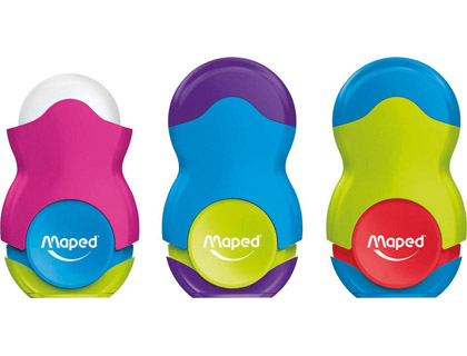 SACAPUNTAS MAPED PLASTICO LOOPY 1 USO CON GOMA COLORES SURTIDOS
