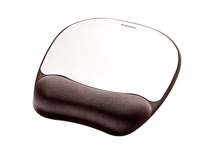 ALFOMBRILLA PARA RATON FELLOWES CON REPOSAMUECAS DE ESPUMA MEMORY FOAM PLATA 230X196X20 MM