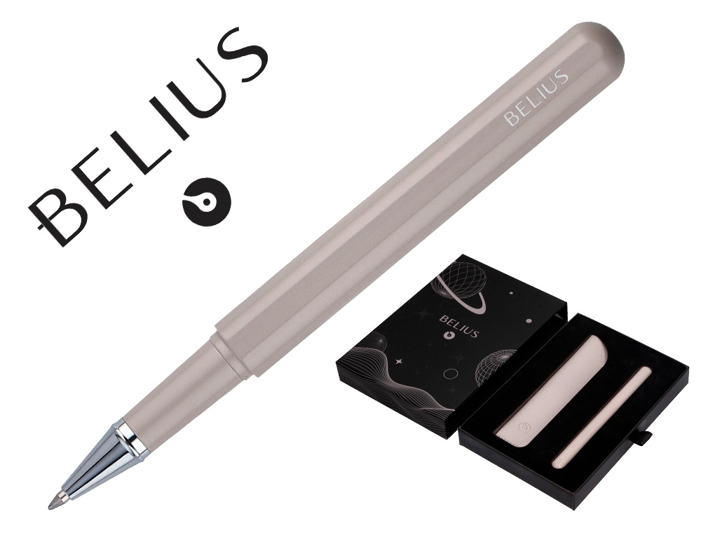 ROLLER Y FUNDA DE SIMILPIEL BELIUS SPACE B COLOR MINIMALISTA GRIS TINTA AZUL CAJA DE DISEO