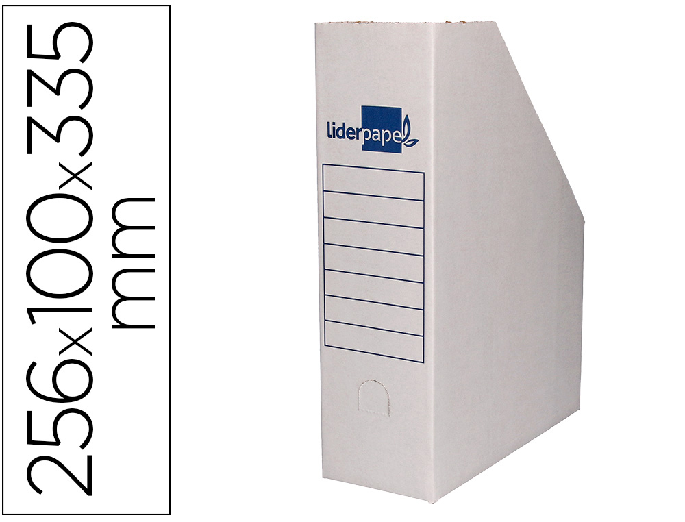 REVISTERO LIDERPAPEL CARTON CON OLLAO EN EL LOMO BLANCO 256X100X335 MM
