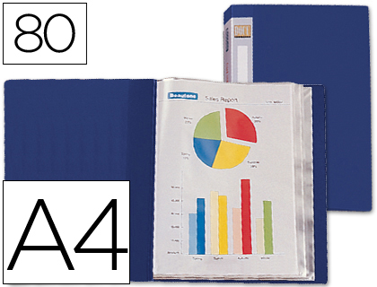 CARPETA LIDERPAPEL PERSONALIZA 31762 80 FUNDAS POLIPROPILENO DIN A4 AZUL LOMO PERSONALIZABLE