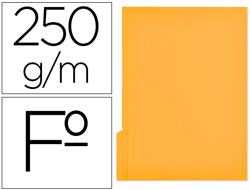 SUBCARPETA CARTULINA GIO FOLIO PESTAA IZQUIERDA 250 G/M2 AMARILLO